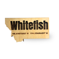 Whitefish, Montana Coordinates  - Layered Wood Magnet