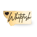 Whitefish, Montana Cut Out Heart - Wood Magnet
