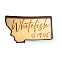 Whitefish, Montana Established 1905  - Layered Wood Magnet