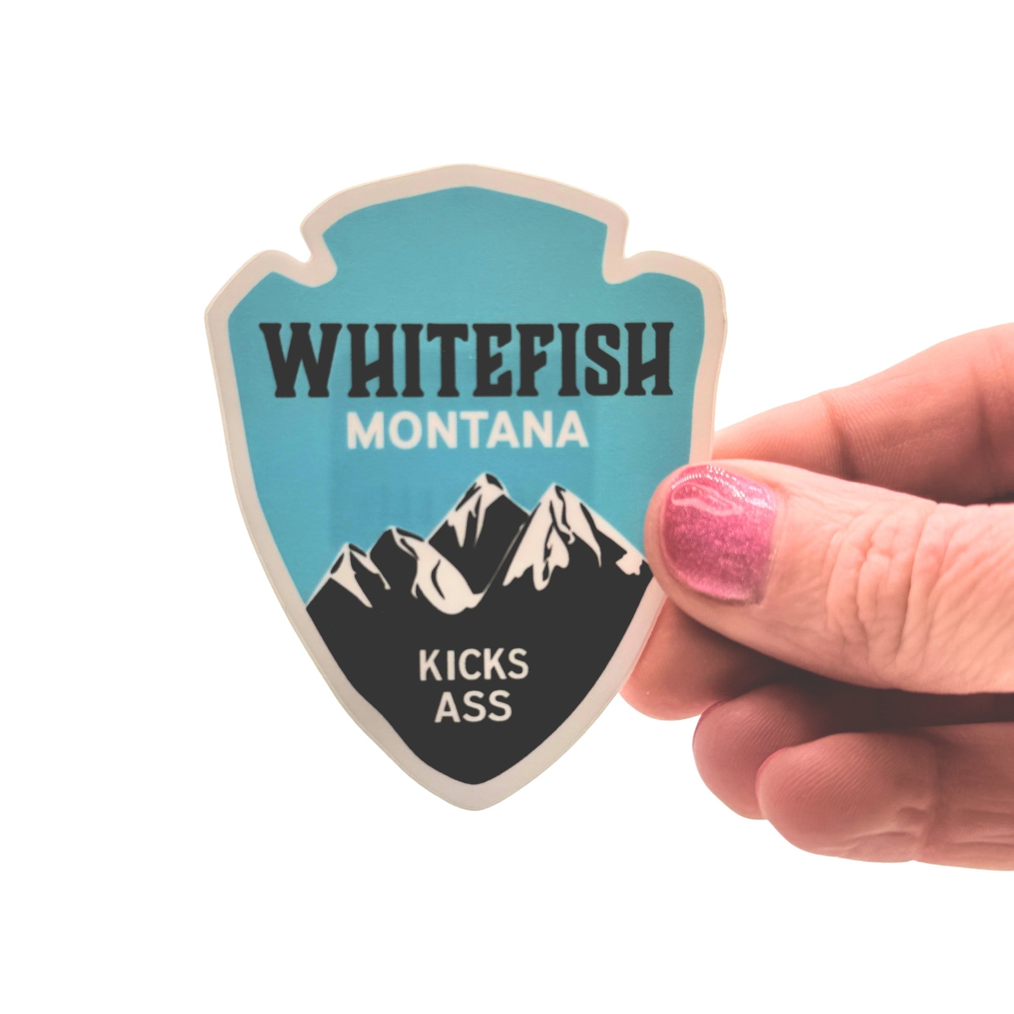 Whitefish Kicks Ass - Local Montana Sticker