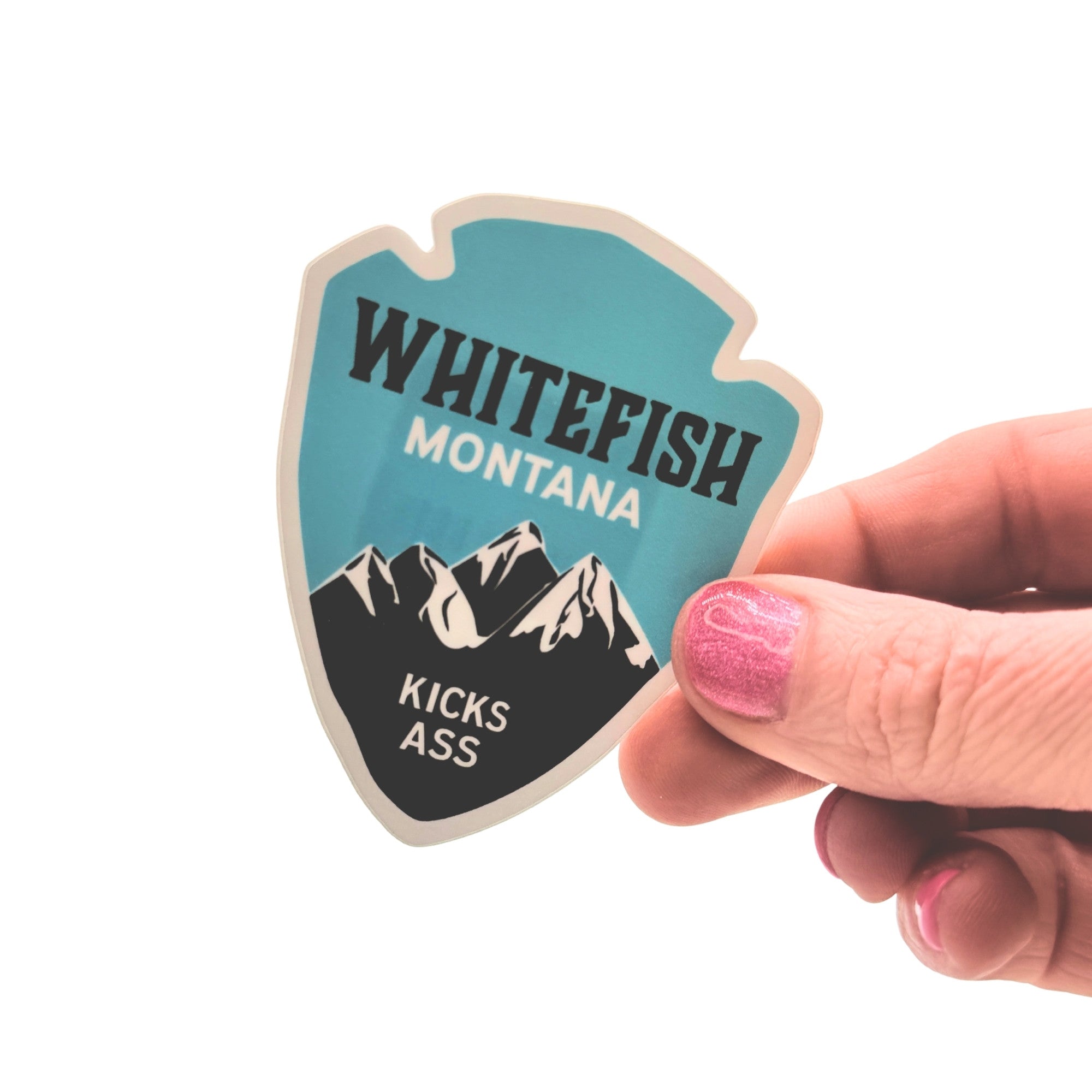 Whitefish Kicks Ass - Local Montana Sticker