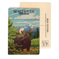 Whitefish, Montana Moose - Birch Wood Postcard