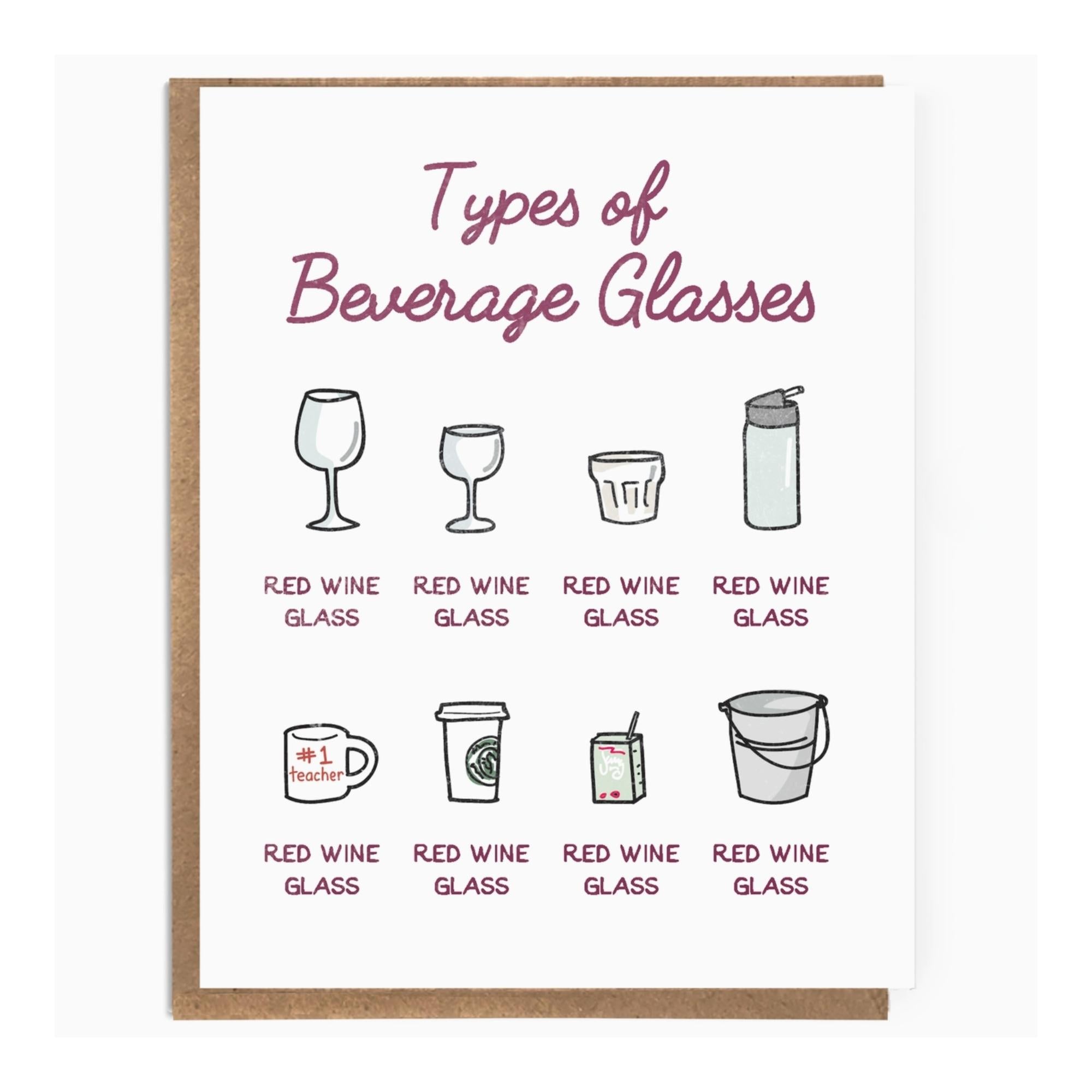 Wine Lover Beverage Glasses - Friendship Card