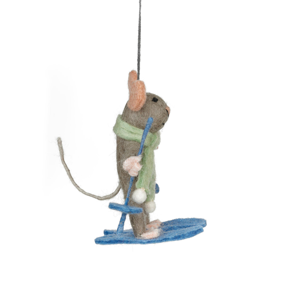 Sylvia the Skiing Mouse - Felt Christmas Ornament