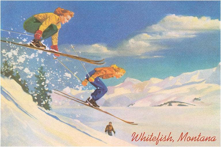 Skiing Moguls - Whitefish Magnet