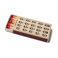 Decorative matchbox with beard design holding 40 long wooden matches, from The Ruddy Duck in Whitefish, Montana
