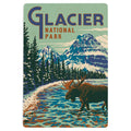 Glacier Park Moose - Wood Postcard