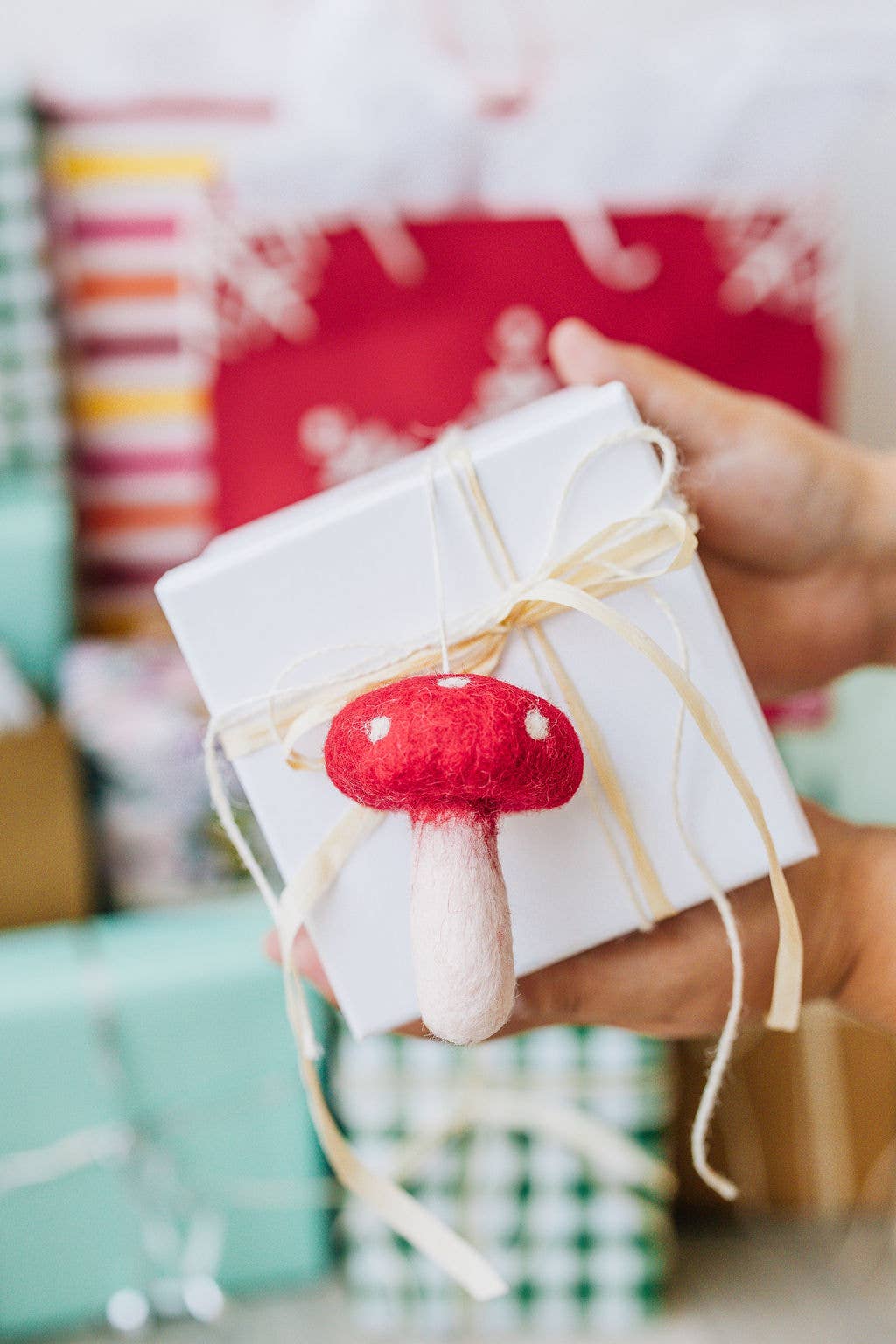 Mushroom - Wool Felt Christmas Ornament