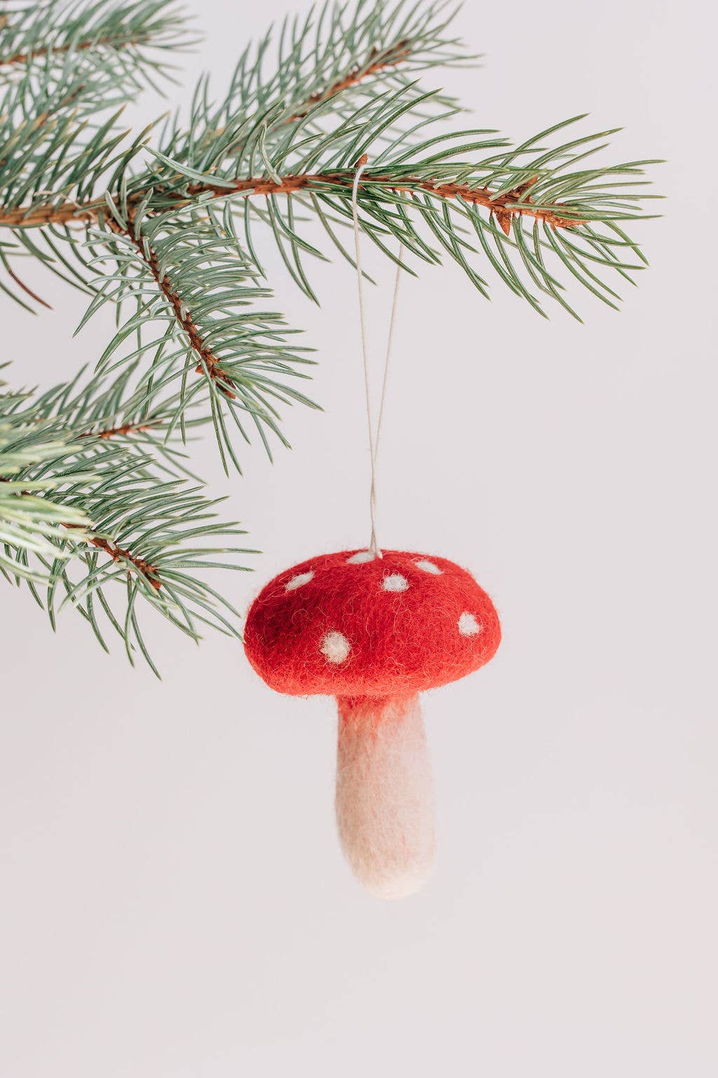 Mushroom - Wool Felt Christmas Ornament