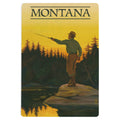Montana Fly Fishing - Wood Postcard