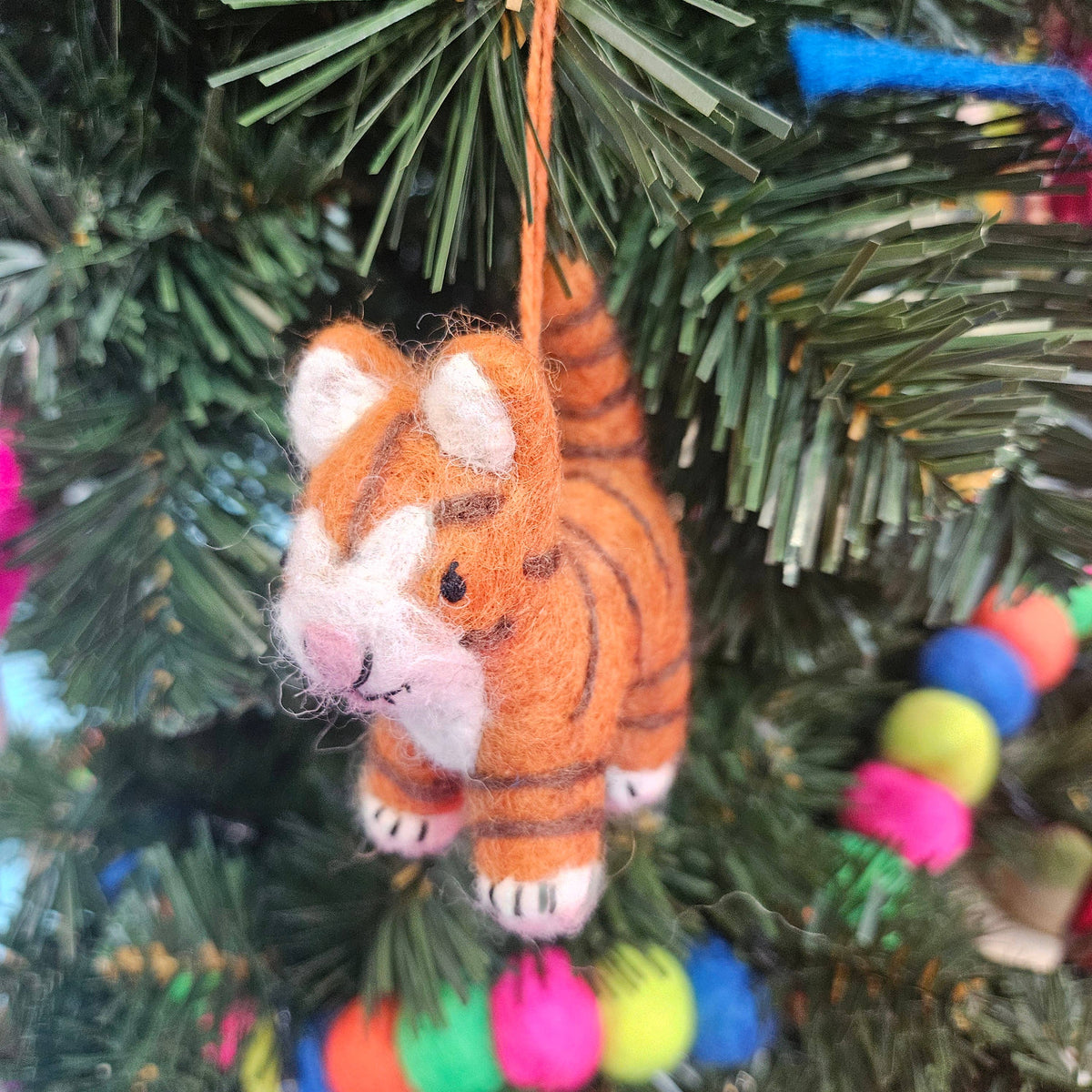 Colin the Cat - Handmade Felt Wool Decoration