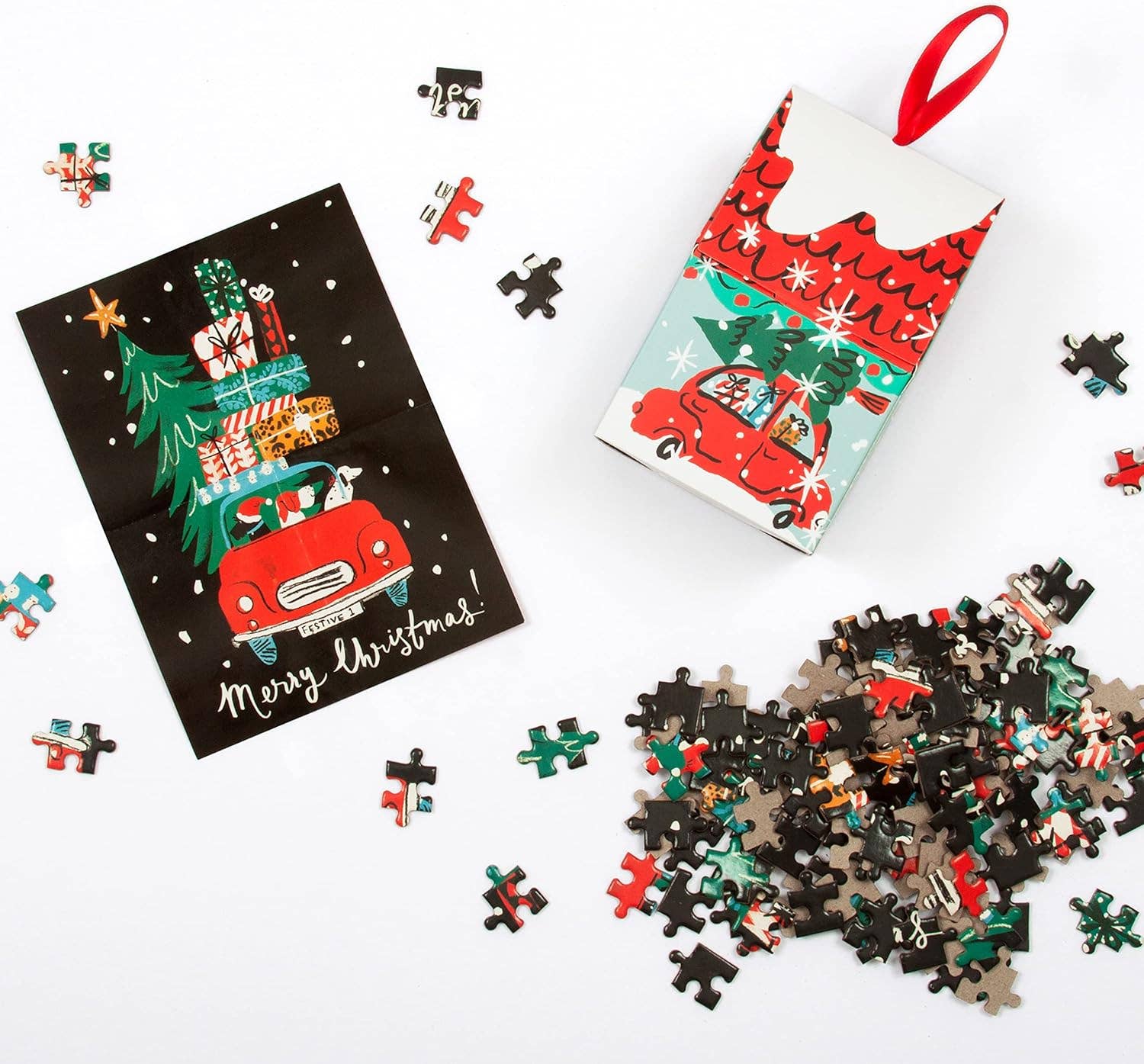 Christmas Car - 130 Piece Puzzle Ornament