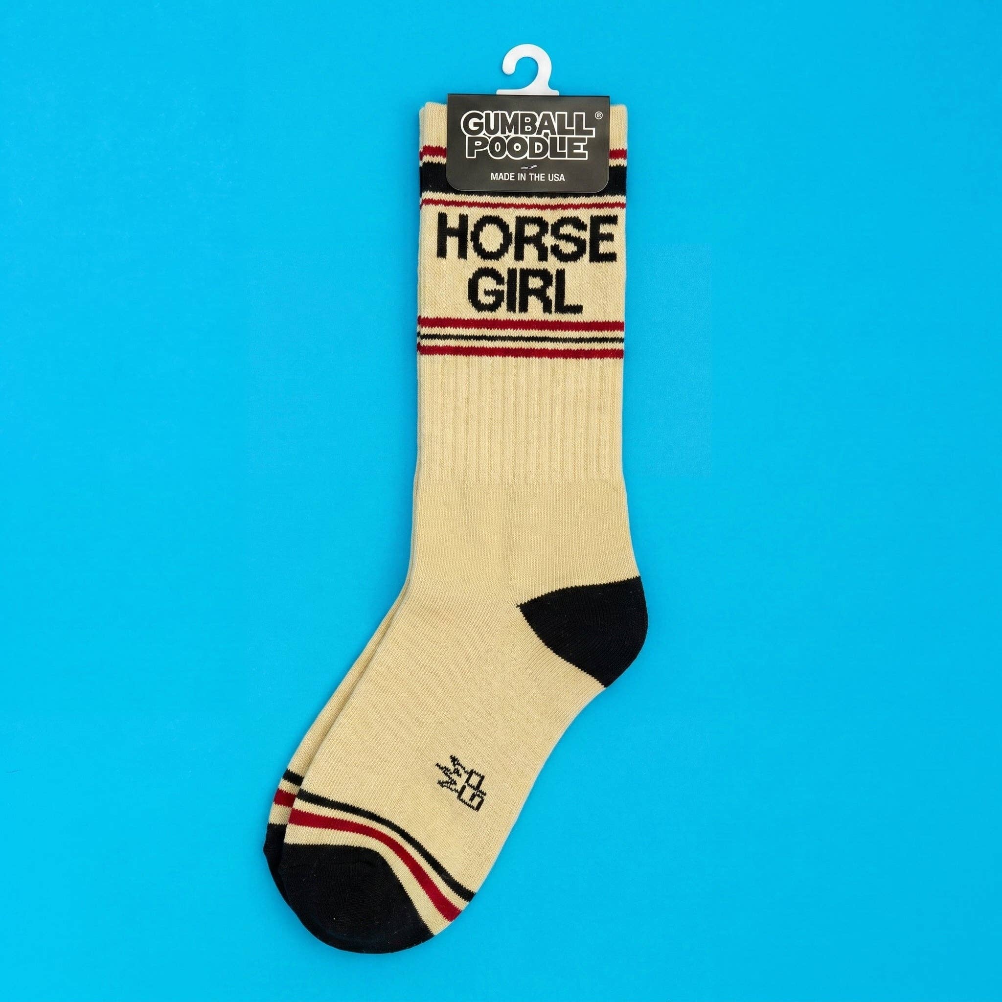 Horse Girl gym crew socks, alternate view