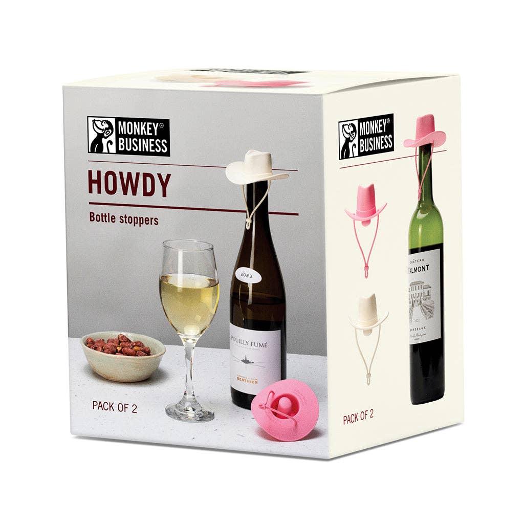 Cowgirl Hat Wine Bottle Stoppers - Set of 2 | Howdy Ma’am