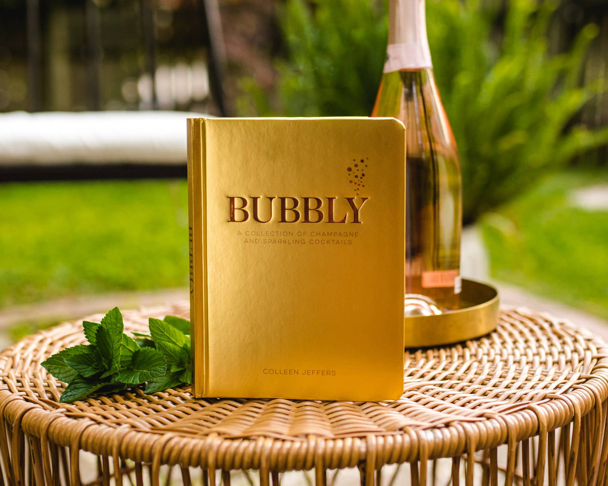 Bubbly champagne and sparkling cocktail recipe book from The Ruddy Duck in Whitefish, Montana, alternate view