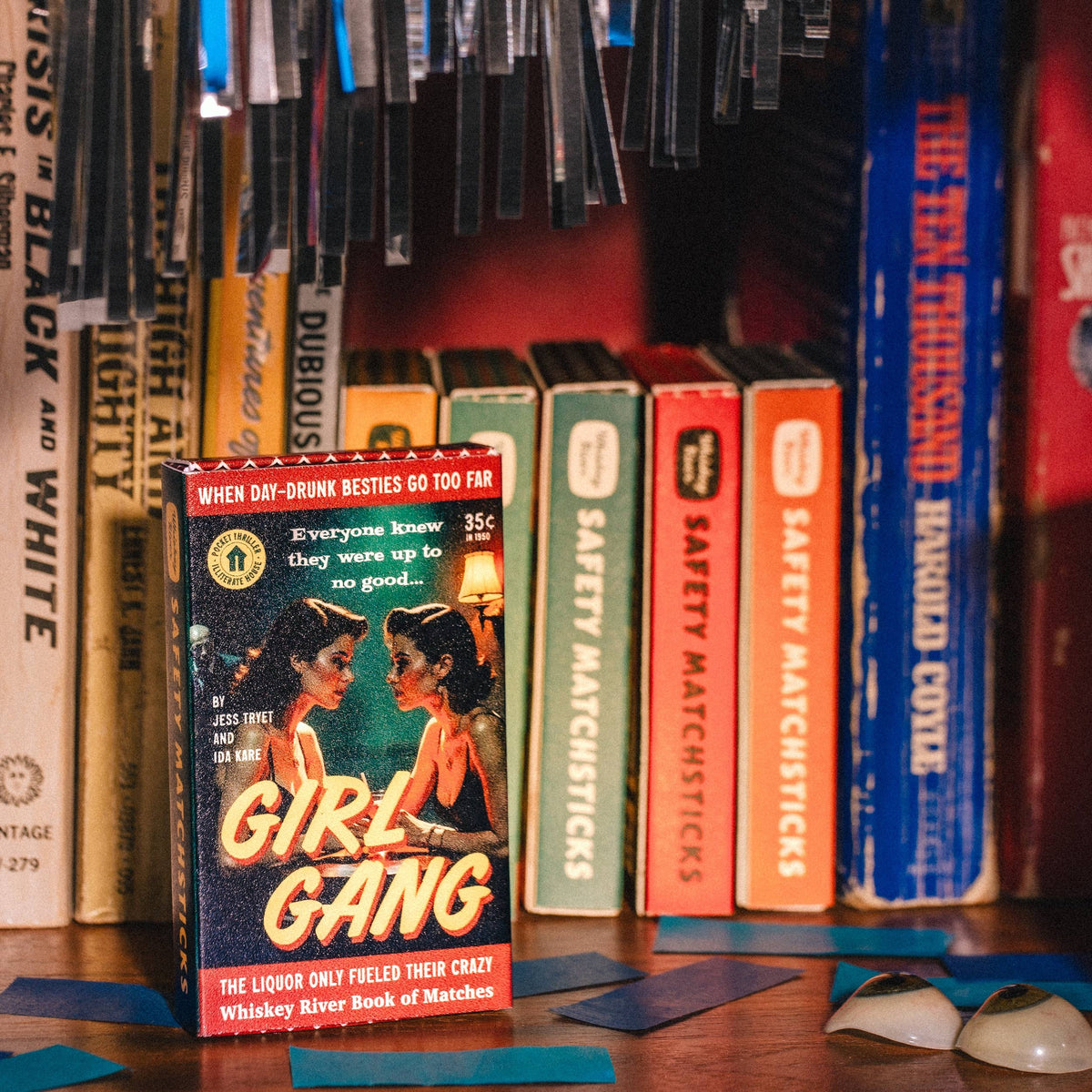 Girl Gang Pulp Friction vintage style matchbook by Whiskey River Soap Co., from The Ruddy Duck in Whitefish, Montana