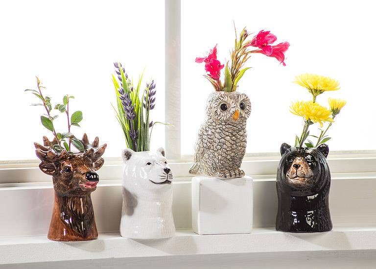Black Bear - 3" Tall Ceramic Bud Vase