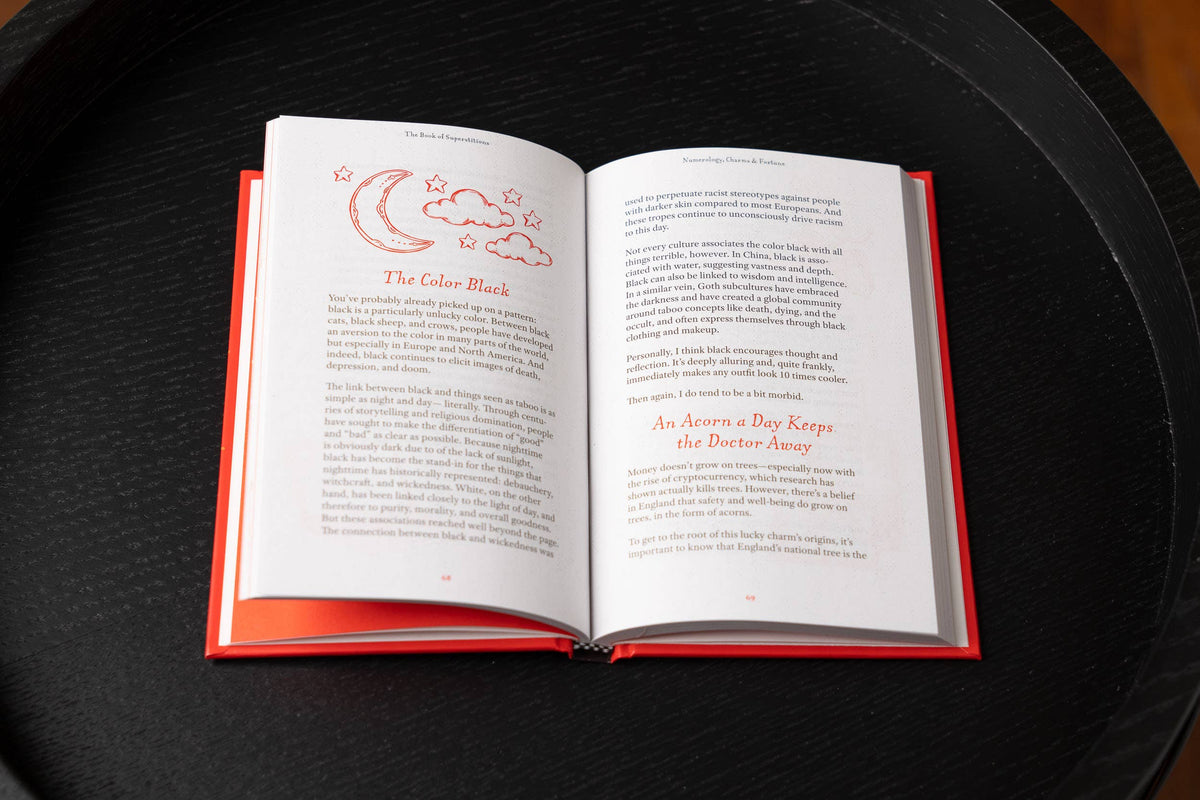 The Book of Superstitions illustrated book from The Ruddy Duck in Whitefish, Montana, alternate view
