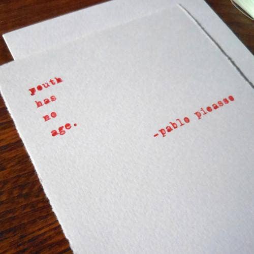 Picasso Birthday Quote: Euro Size 3.35" X 5.12"