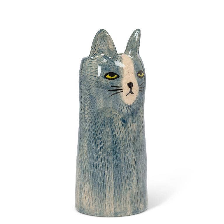 Gray Skinny Cat - Flower Vase