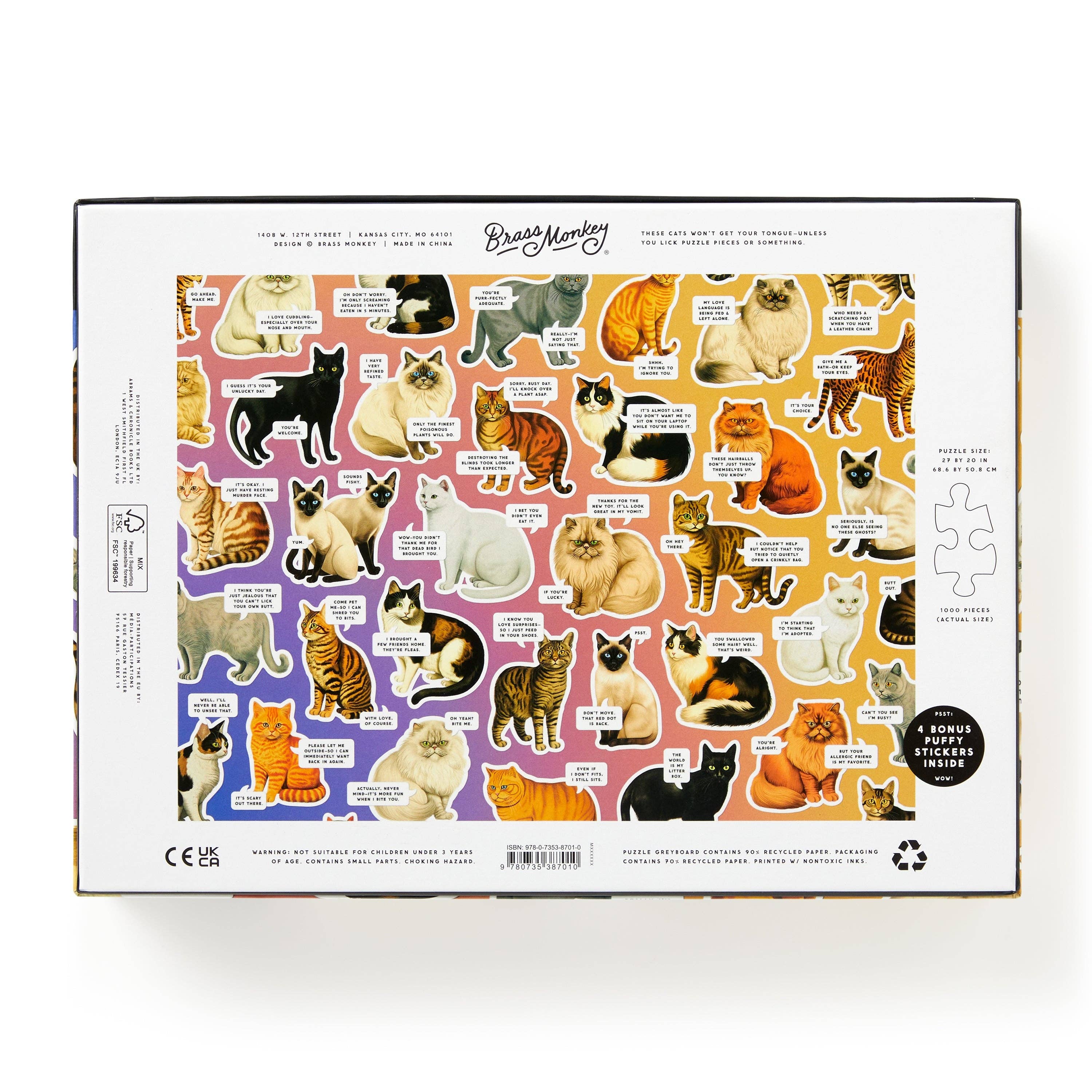 Moody Cats - 1000 Piece Jigsaw Puzzle