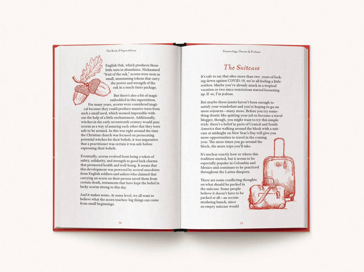 The Book of Superstitions illustrated book from The Ruddy Duck in Whitefish, Montana, alternate view