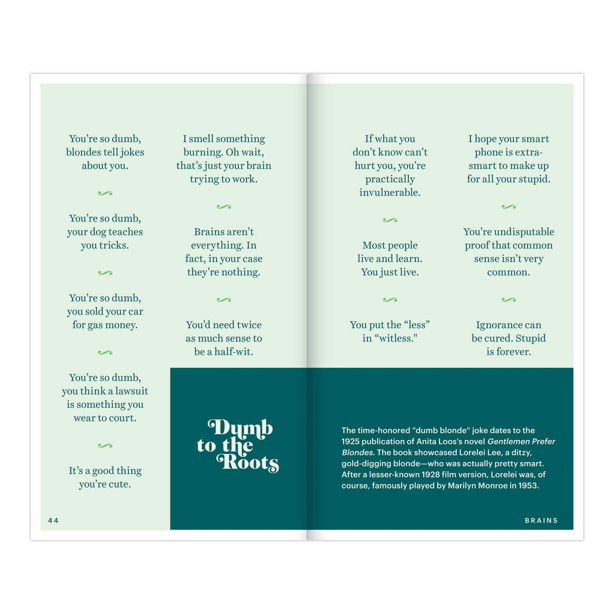 Insults and Comebacks for All Occasions paperback book from The Ruddy Duck in Whitefish, Montana, alternate view