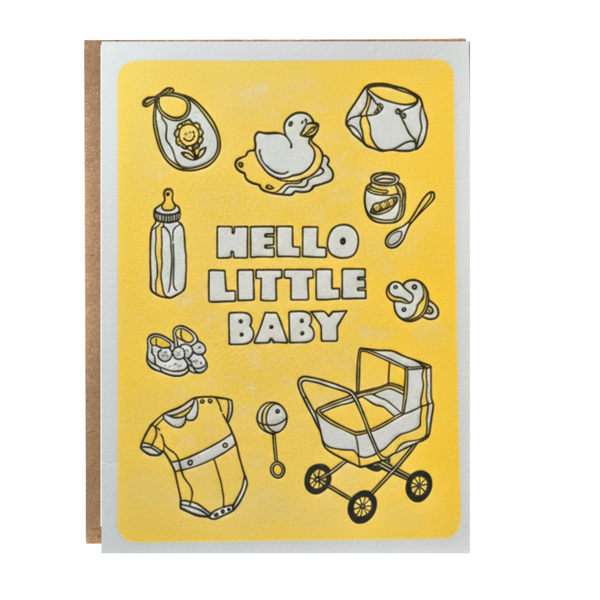 Hello Little Baby - Letterpressed New Baby Card