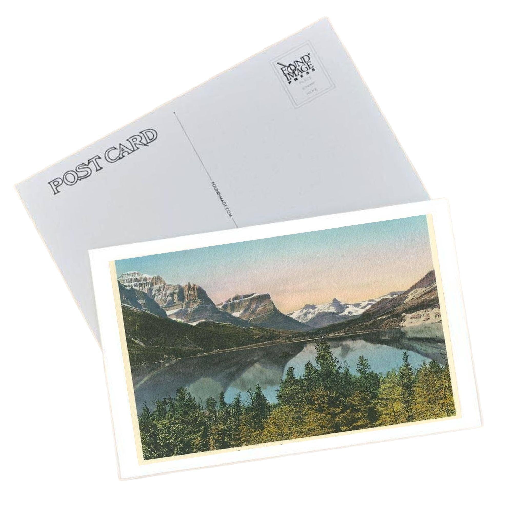 St. Mary Lake - Glacier Park Postcard Postcard Found Image Press