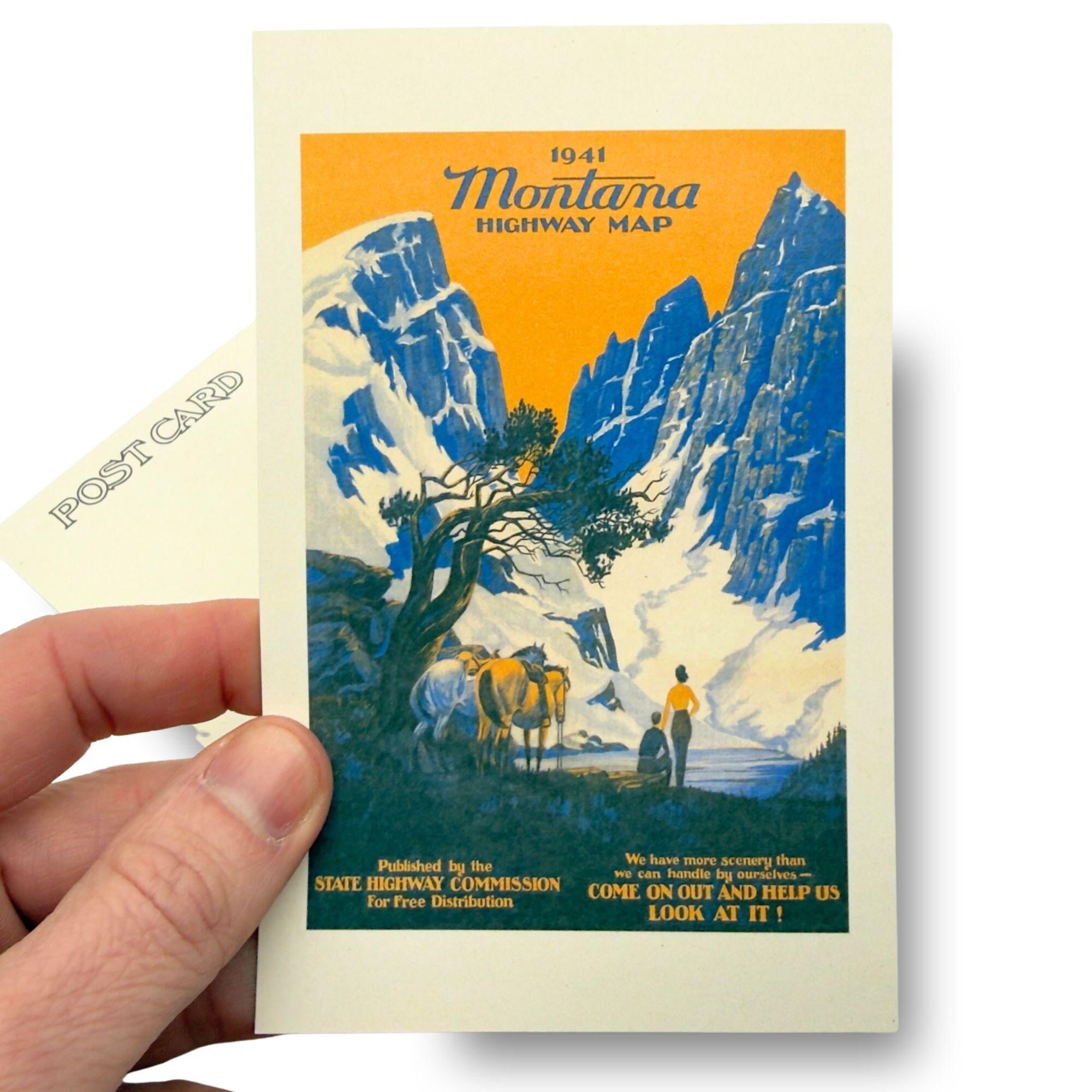 Vintage Hwy Commission - Montana Postcard Postcard Found Image Press
